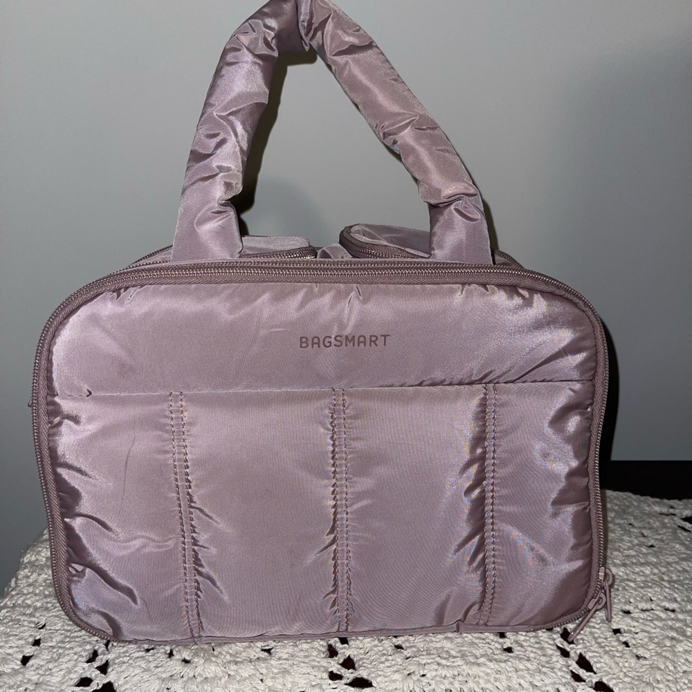BAGSMART Quilted Pink Toiletry Bag